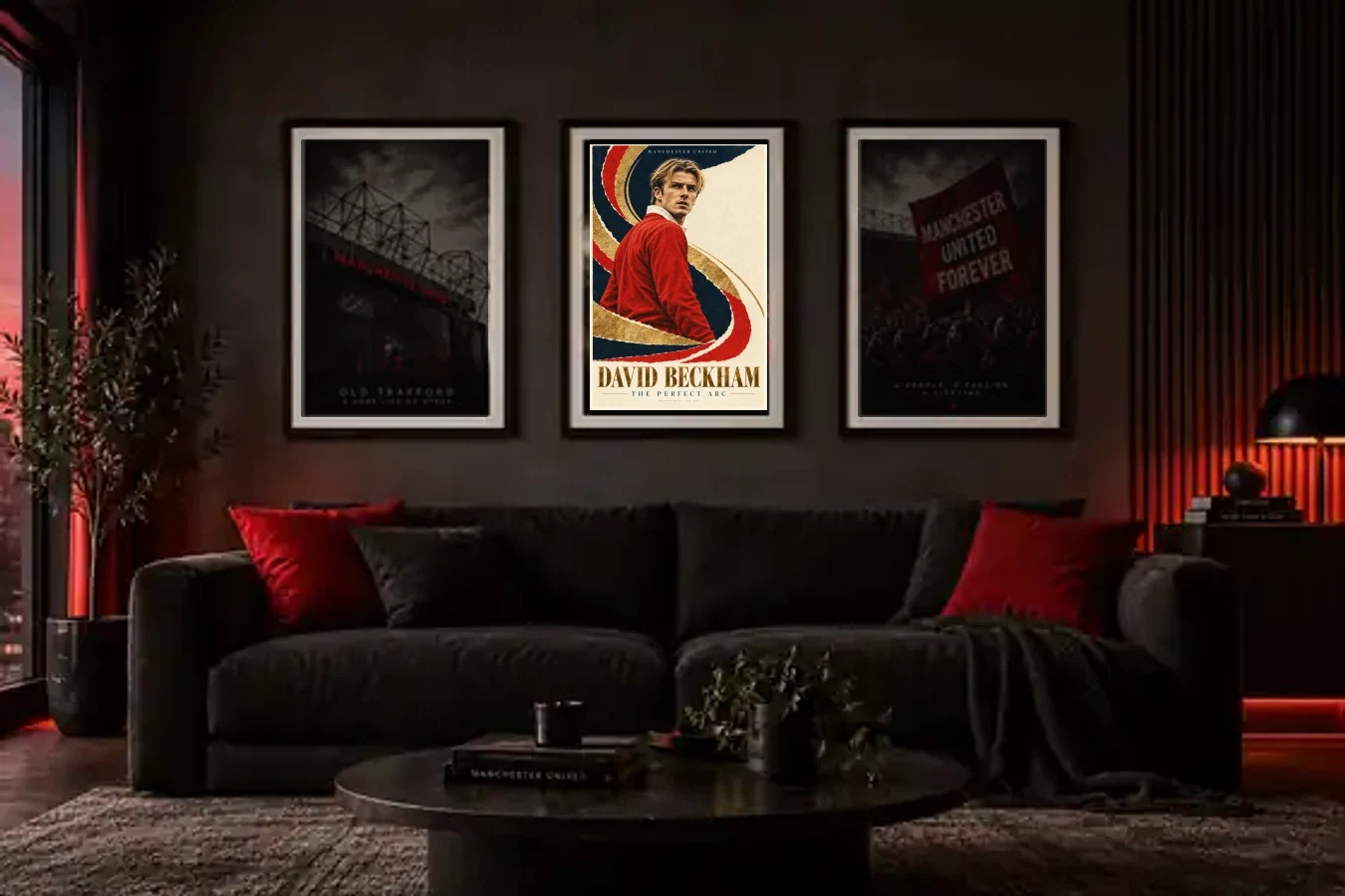 David Beckham — The Perfect Arc framed in a room